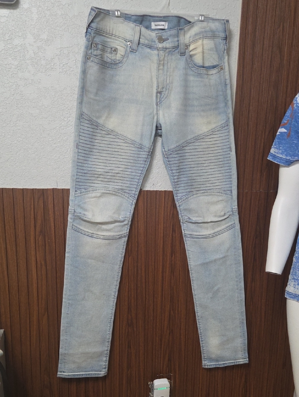 Men's True Religion Light Blue Skinny Moto Jeans 34x32